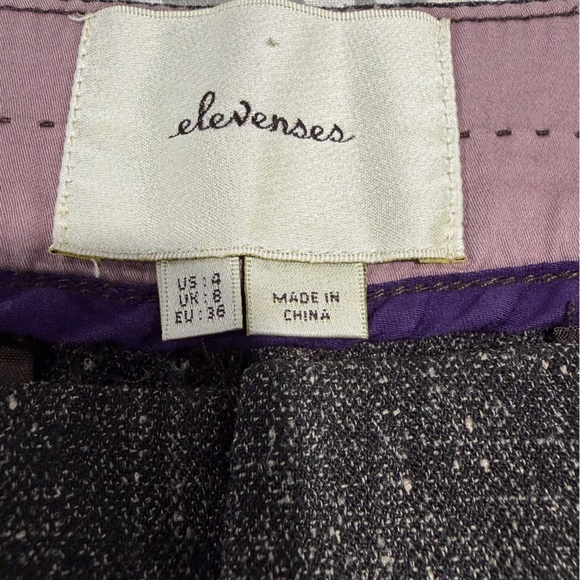 Anthropologie Elevenses Brown Women’s Dress Pants Button Ankle Wide Leg Trousers - Picture 7 of 10